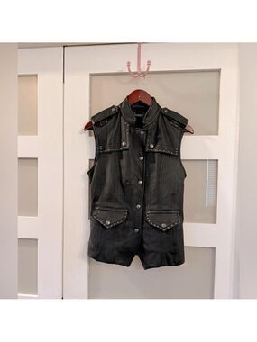 PSYLO studded leather vest. Size M
